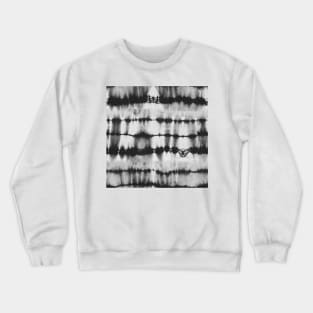 Shibori tie dye black and white horizontal stripes Crewneck Sweatshirt